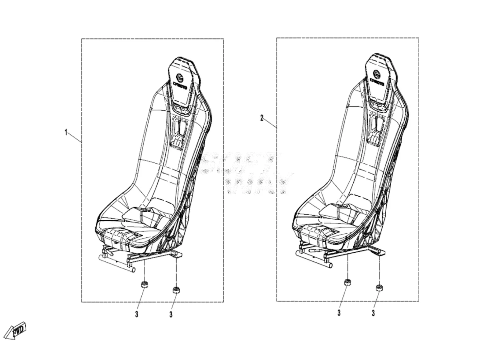 Dibujo del despiece: Asiento (negro)