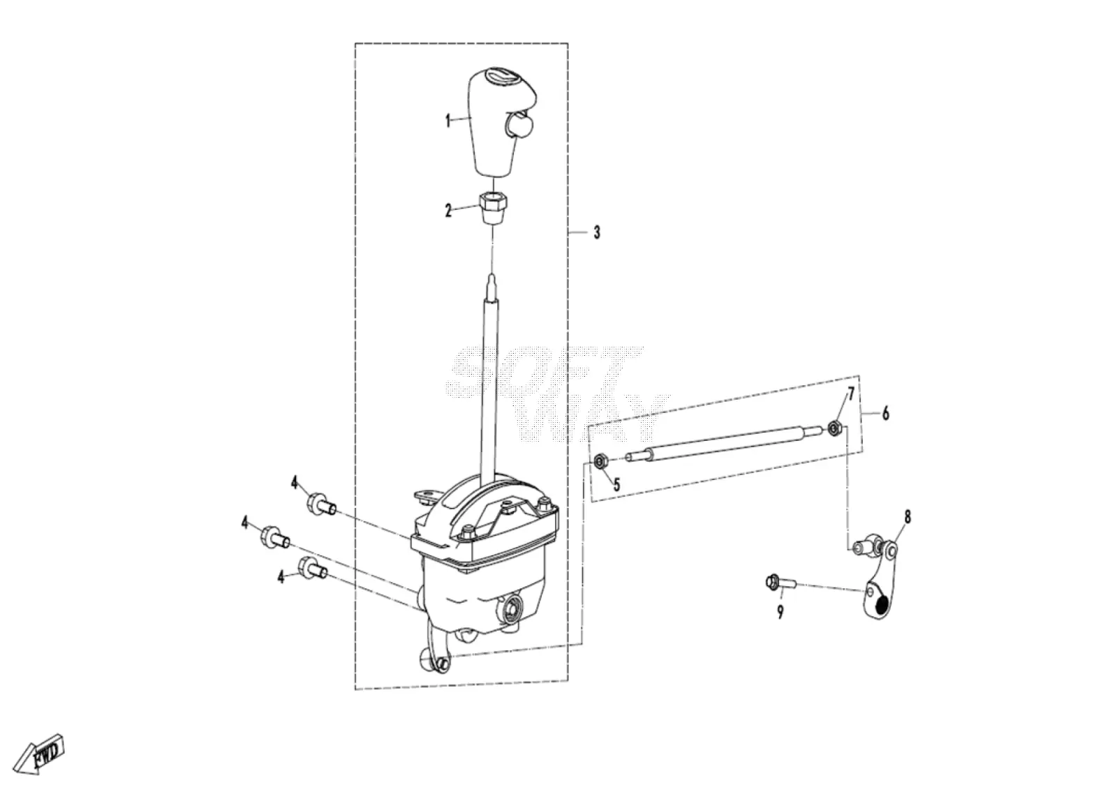Dibujo del despiece: Selector de marchas