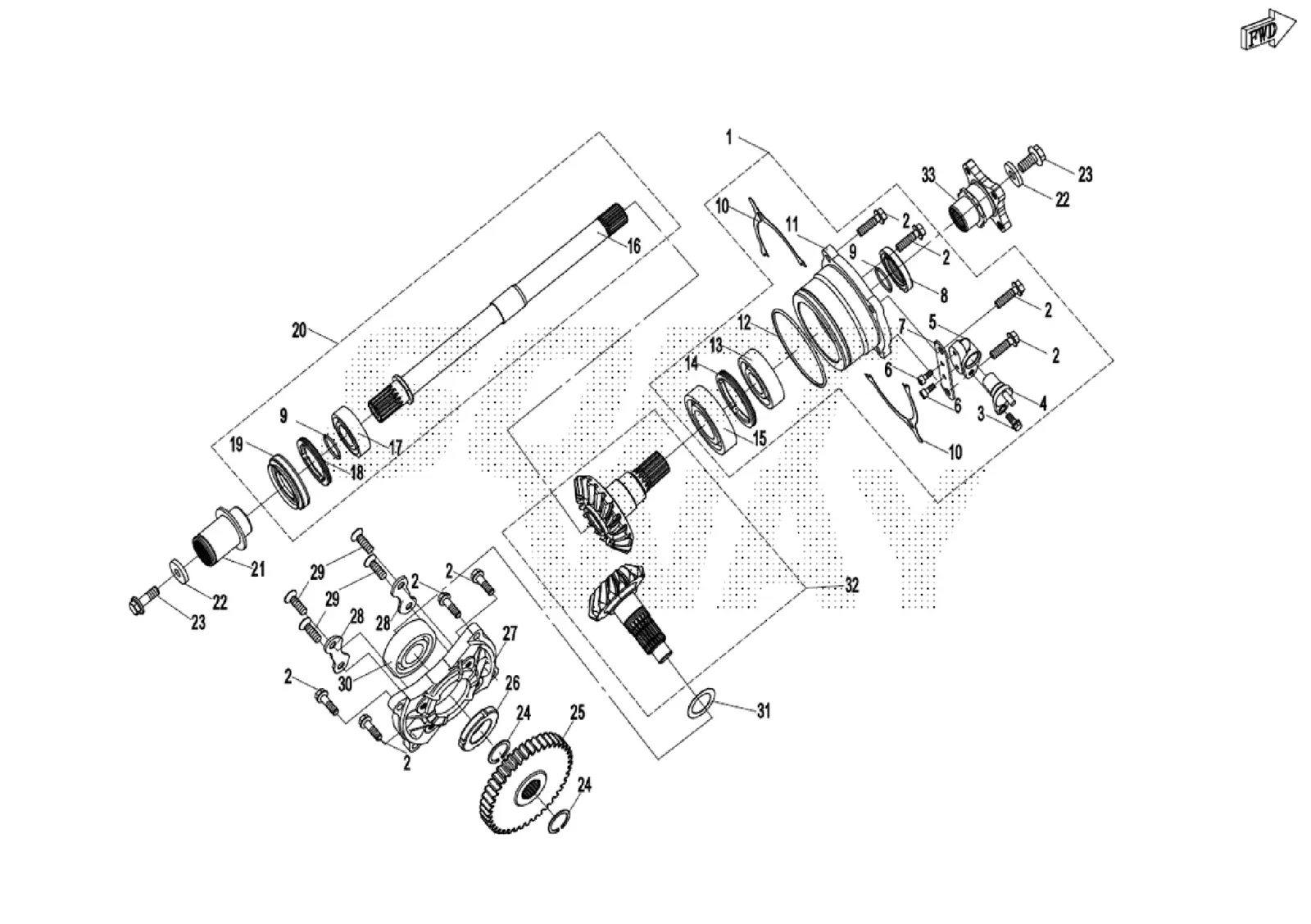 Dibujo del despiece: Caja de cambios (2)