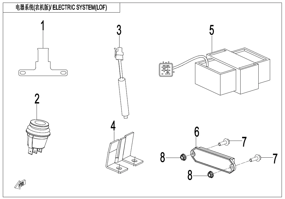 Dibujo del despiece: Sistema eléctrico (LOF)