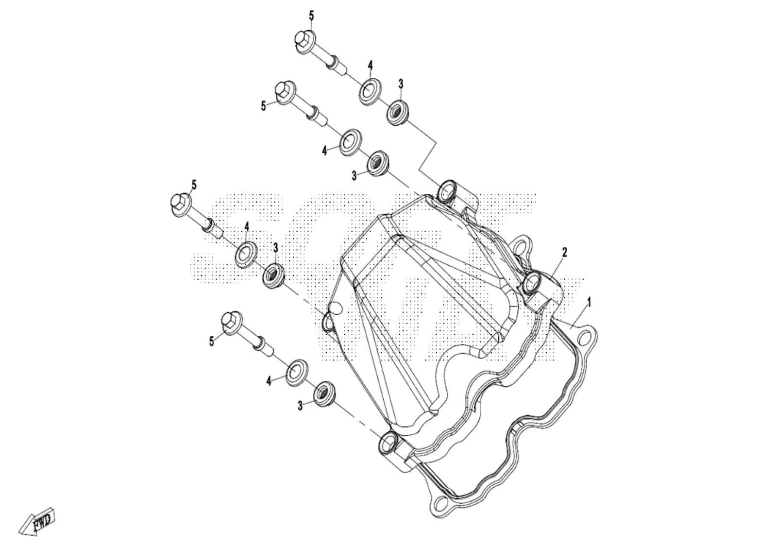 Dibujo del despiece: Tapa de culata