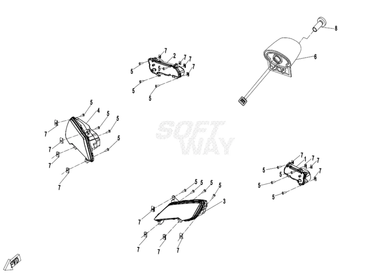 Dibujo del despiece: Luces