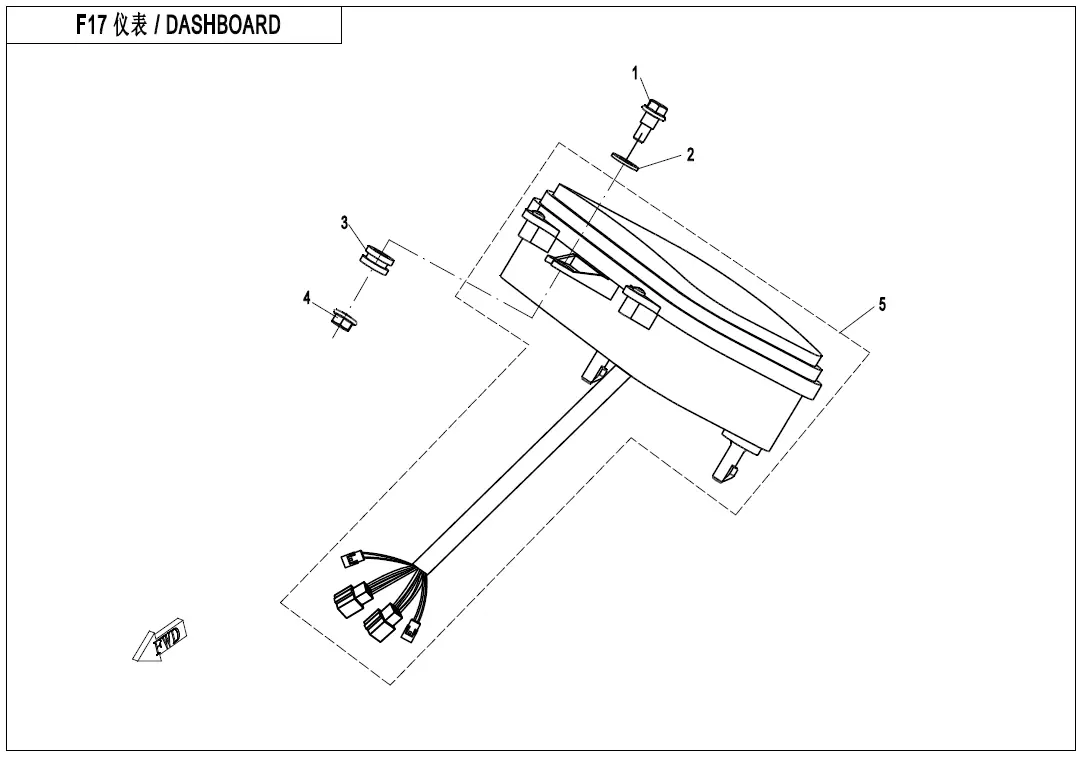 Dibujo del despiece: Cuadro de instrumentos