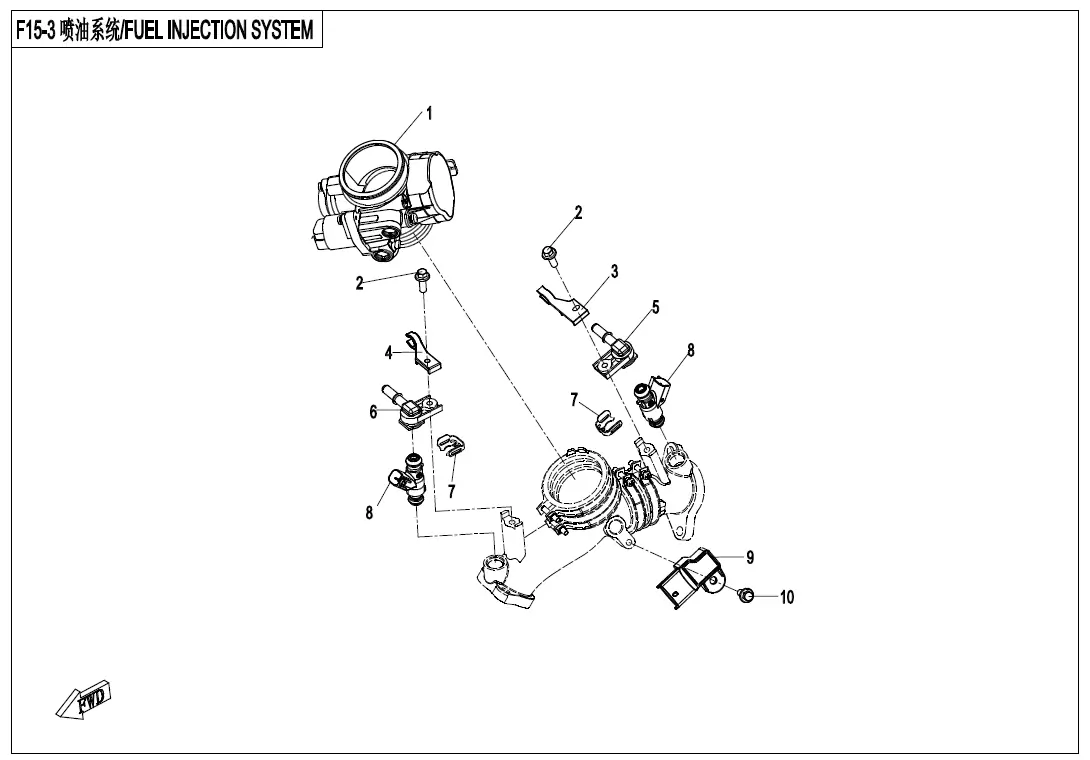 Dibujo del despiece: Inyección de combustible