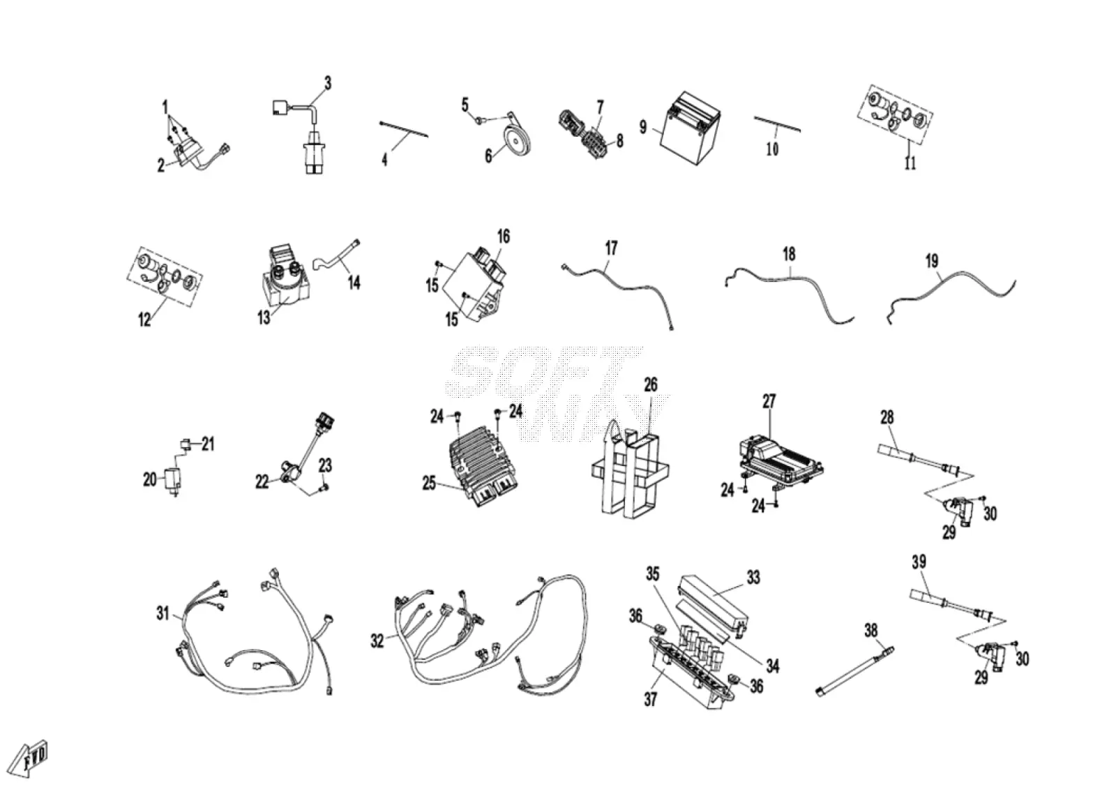Dibujo del despiece: Sistema eléctrico