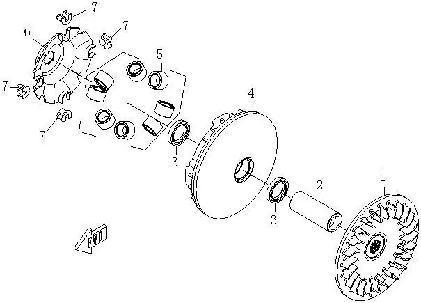 Dibujo del despiece: Volante motor