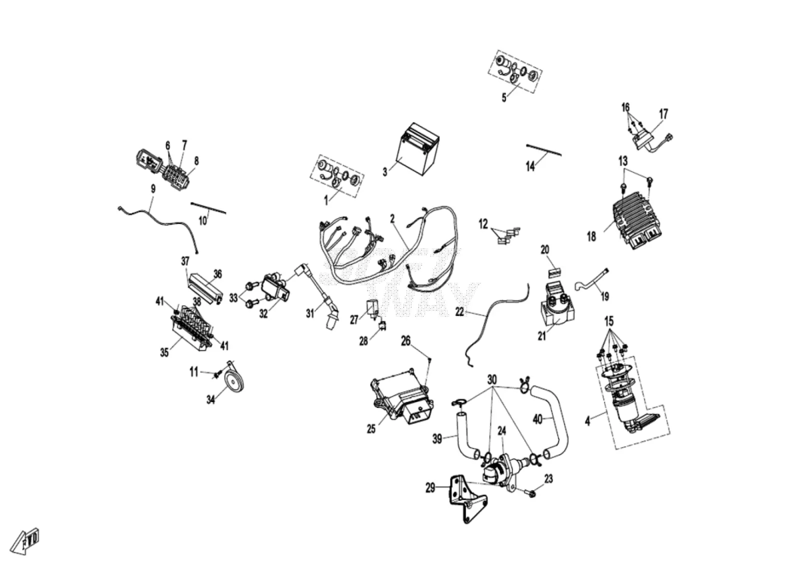 Dibujo del despiece: Sistema eléctrico
