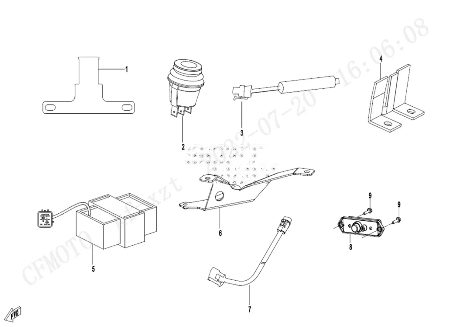 Dibujo del despiece: Sistema eléctrico (LOF)