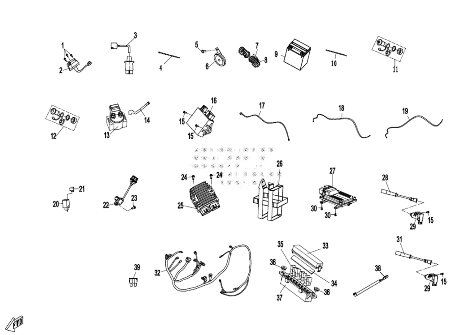 Dibujo del despiece: Sistema eléctrico