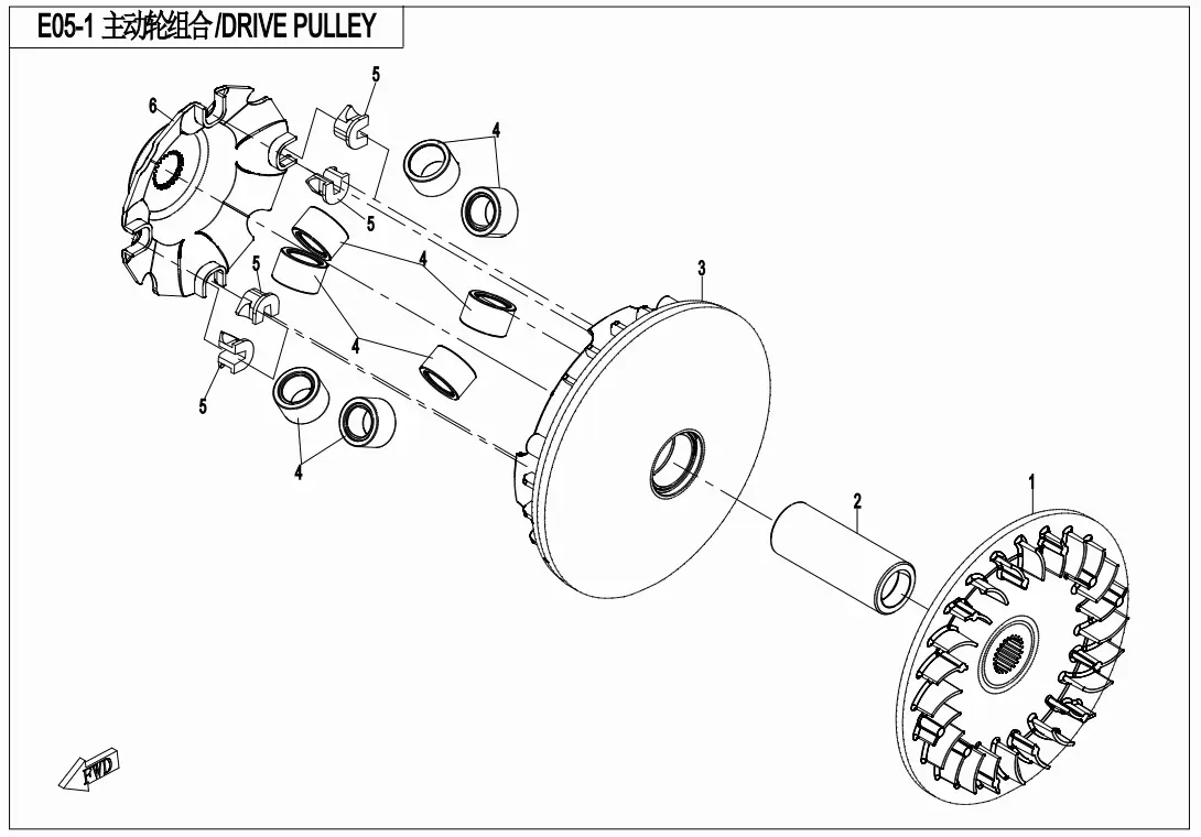 Dibujo del despiece: Polea conductora