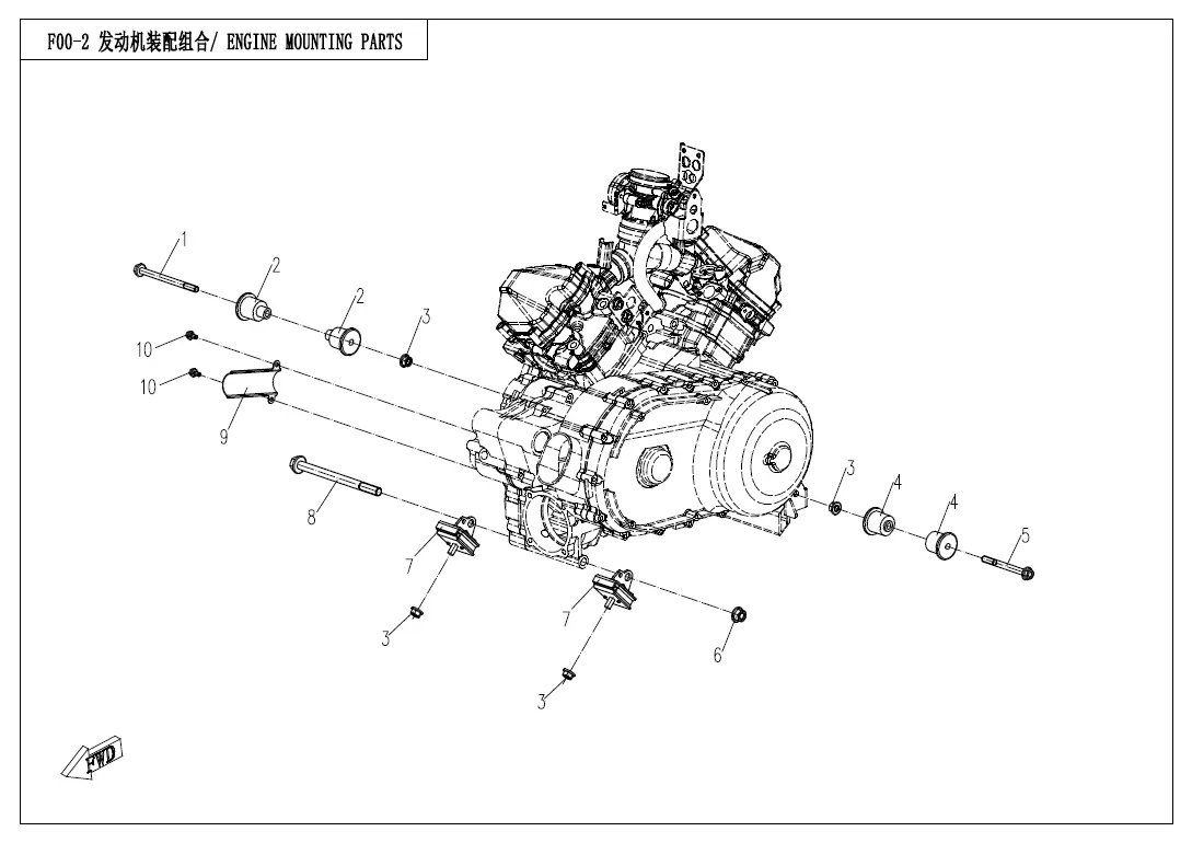 Dibujo del despiece: Soportes del motor