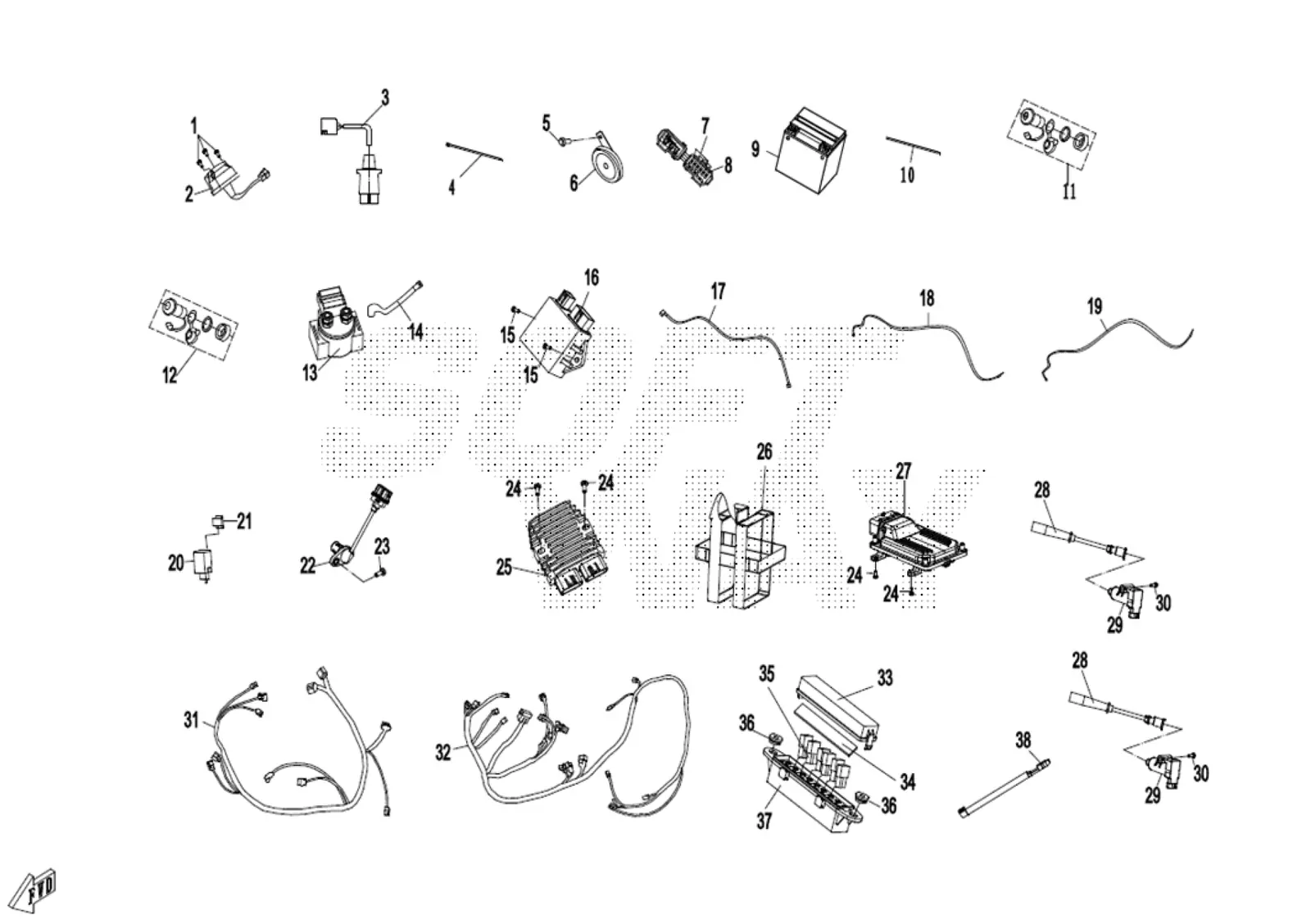 Dibujo del despiece: Sistema eléctrico