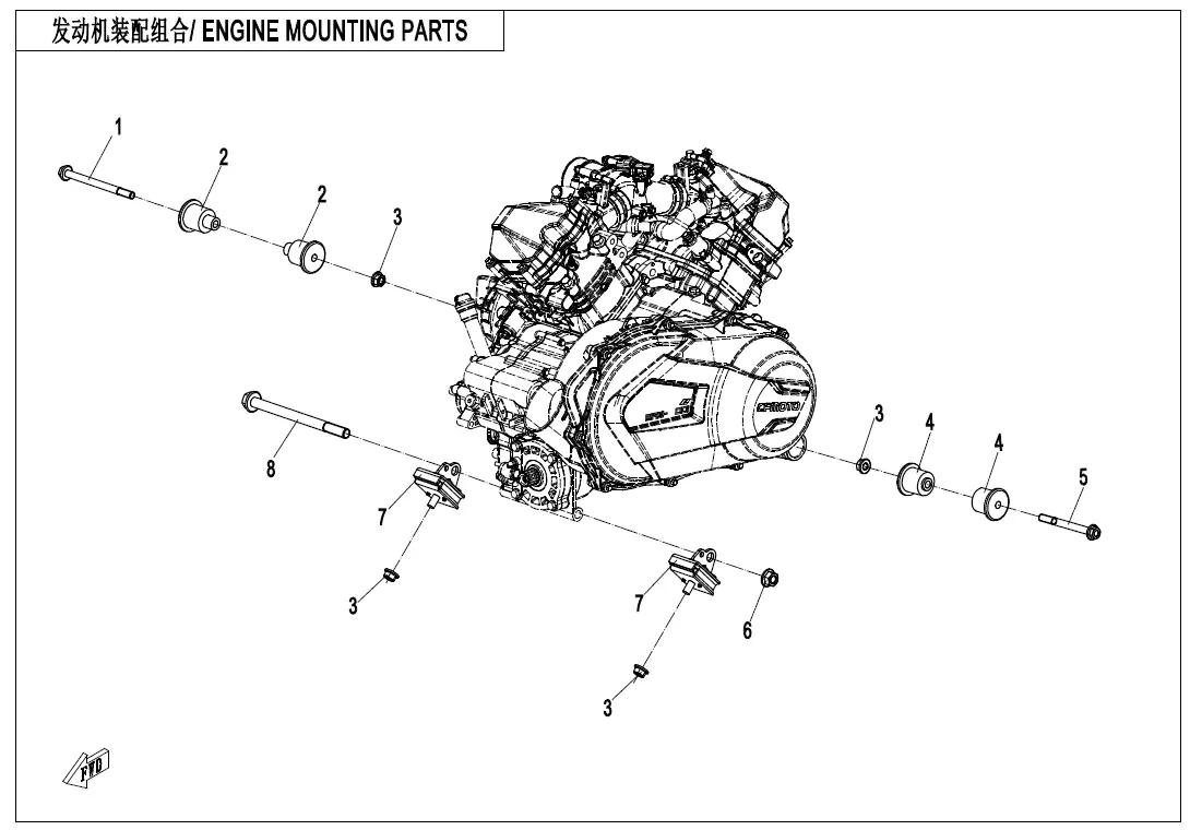Dibujo del despiece: Soportes del motor