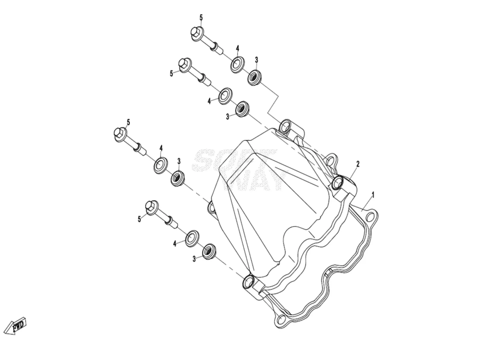 Dibujo del despiece: Tapa de culata