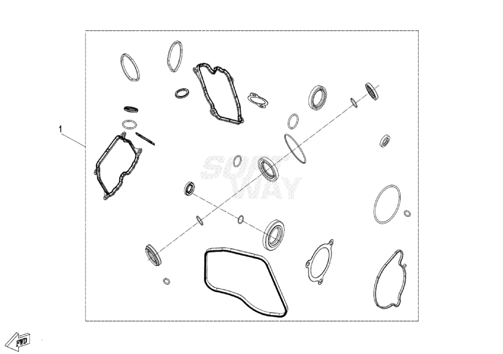 Dibujo del despiece: Retenes y juntas tóricas del motor