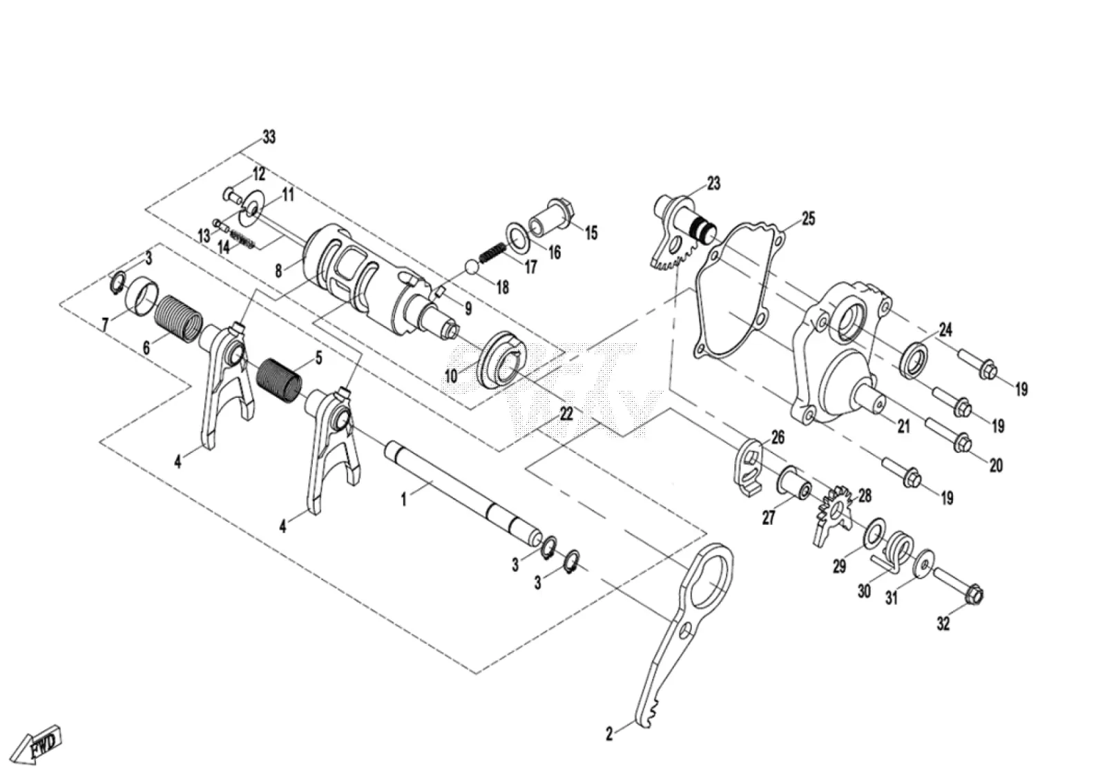 Dibujo del despiece: Caja de cambios (3)