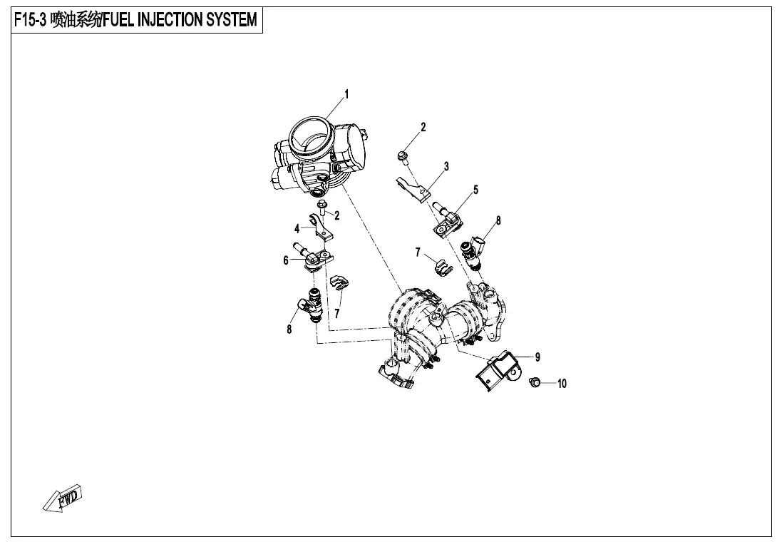 Dibujo del despiece: Inyección de combustible