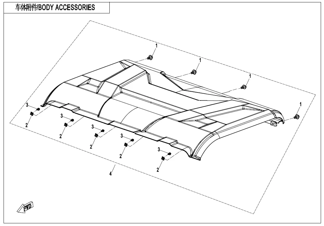 Dibujo del despiece: Accesorios de carrocería