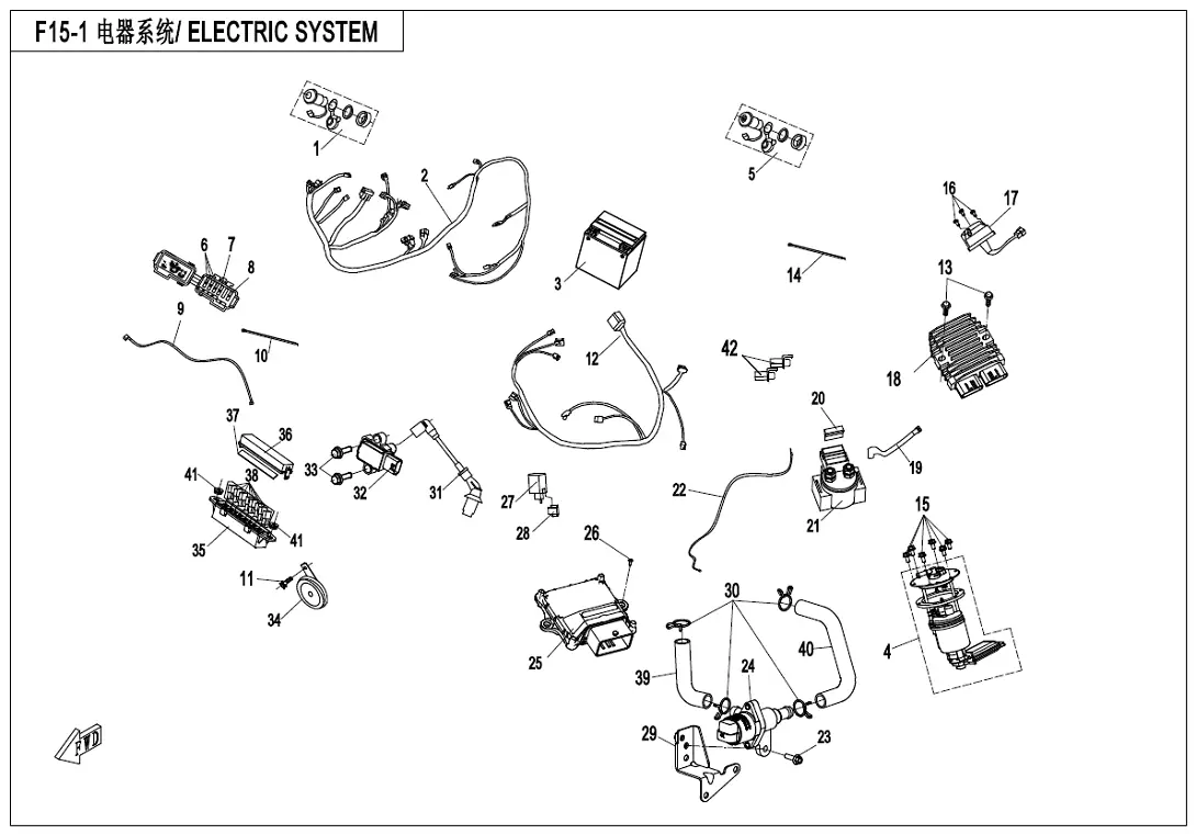 Dibujo del despiece: Sistema eléctrico