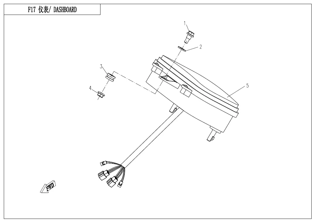 Dibujo del despiece: Cuadro de instrumentos