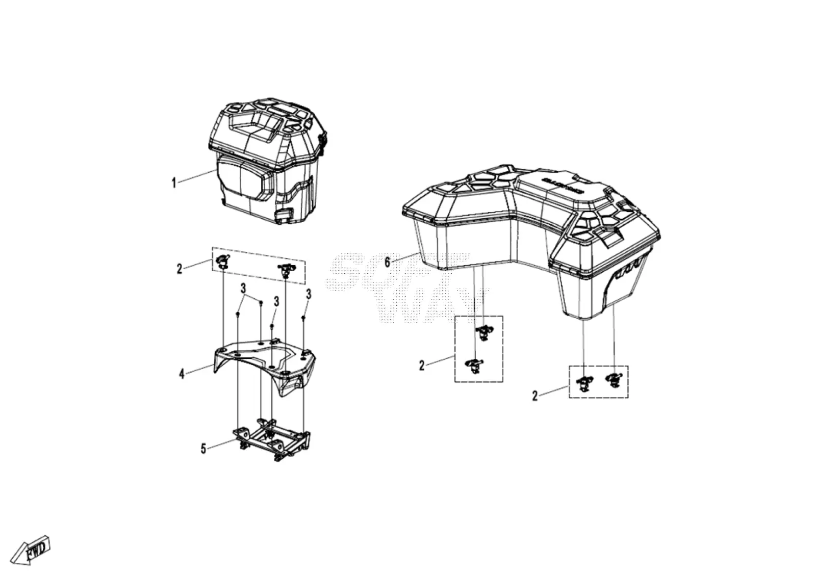 Dibujo del despiece: Tail box (OVERLAND)