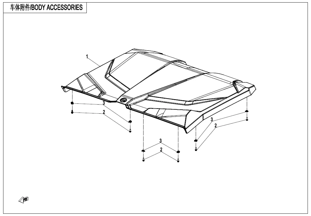 Dibujo del despiece: Accesorios de carrocería