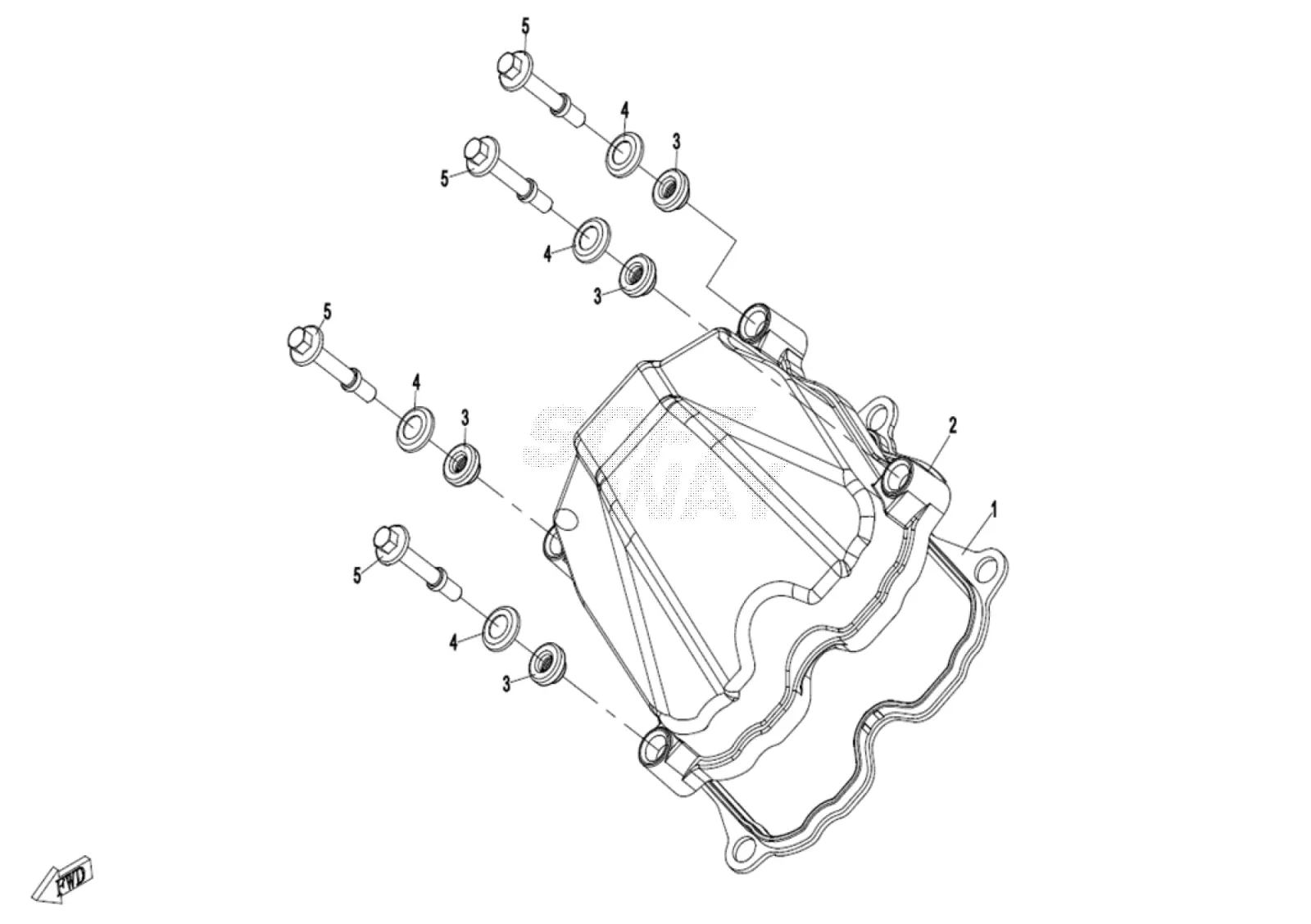 Dibujo del despiece: Tapa de culata