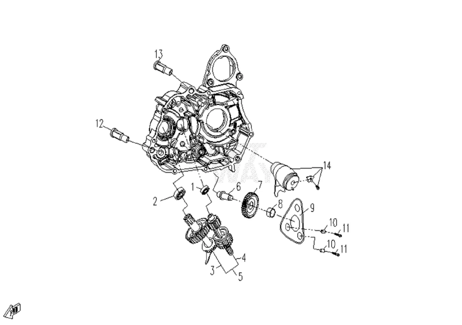 Dibujo del despiece: Caja de cambios
