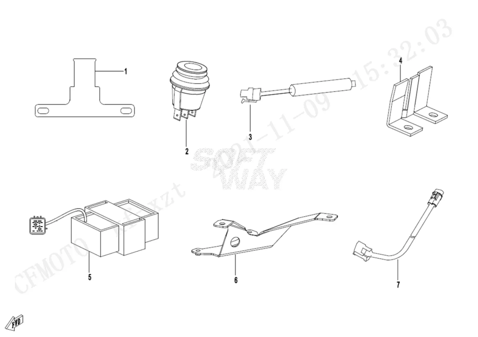 Dibujo del despiece: Sistema eléctrico (LOF)