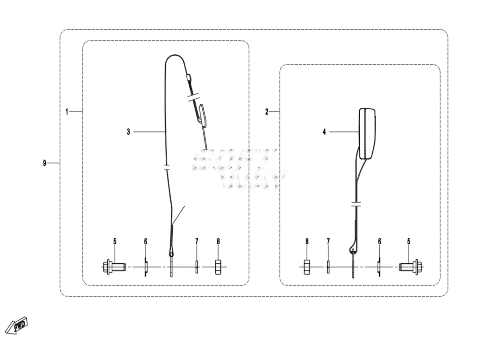 Dibujo del despiece: Cinturón de 2 puntos