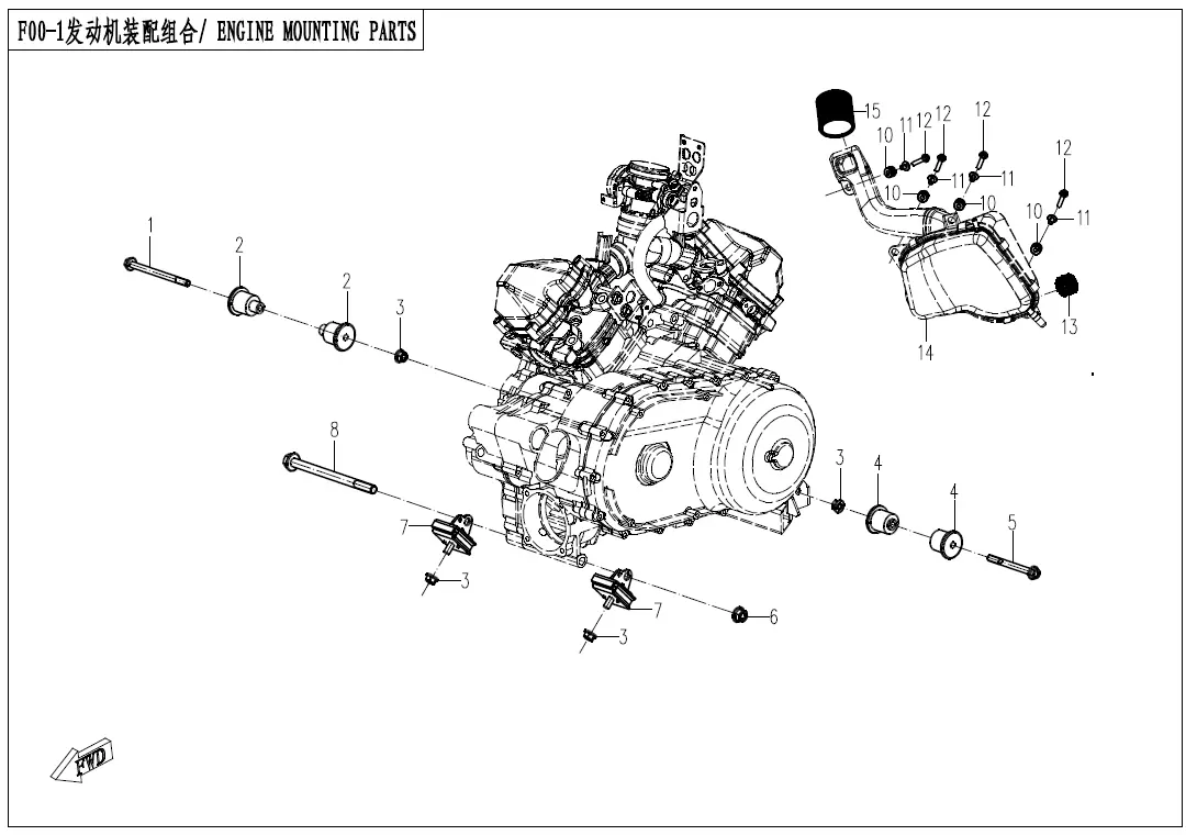 Dibujo del despiece: Soportes del motor