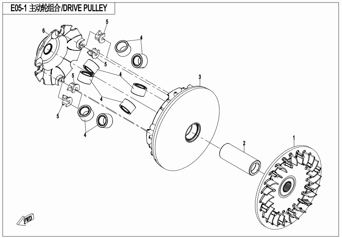 Dibujo del despiece: Polea conductora