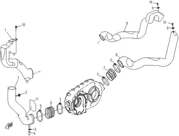 Dibujo del despiece: Refrigeración del variador (CVT)