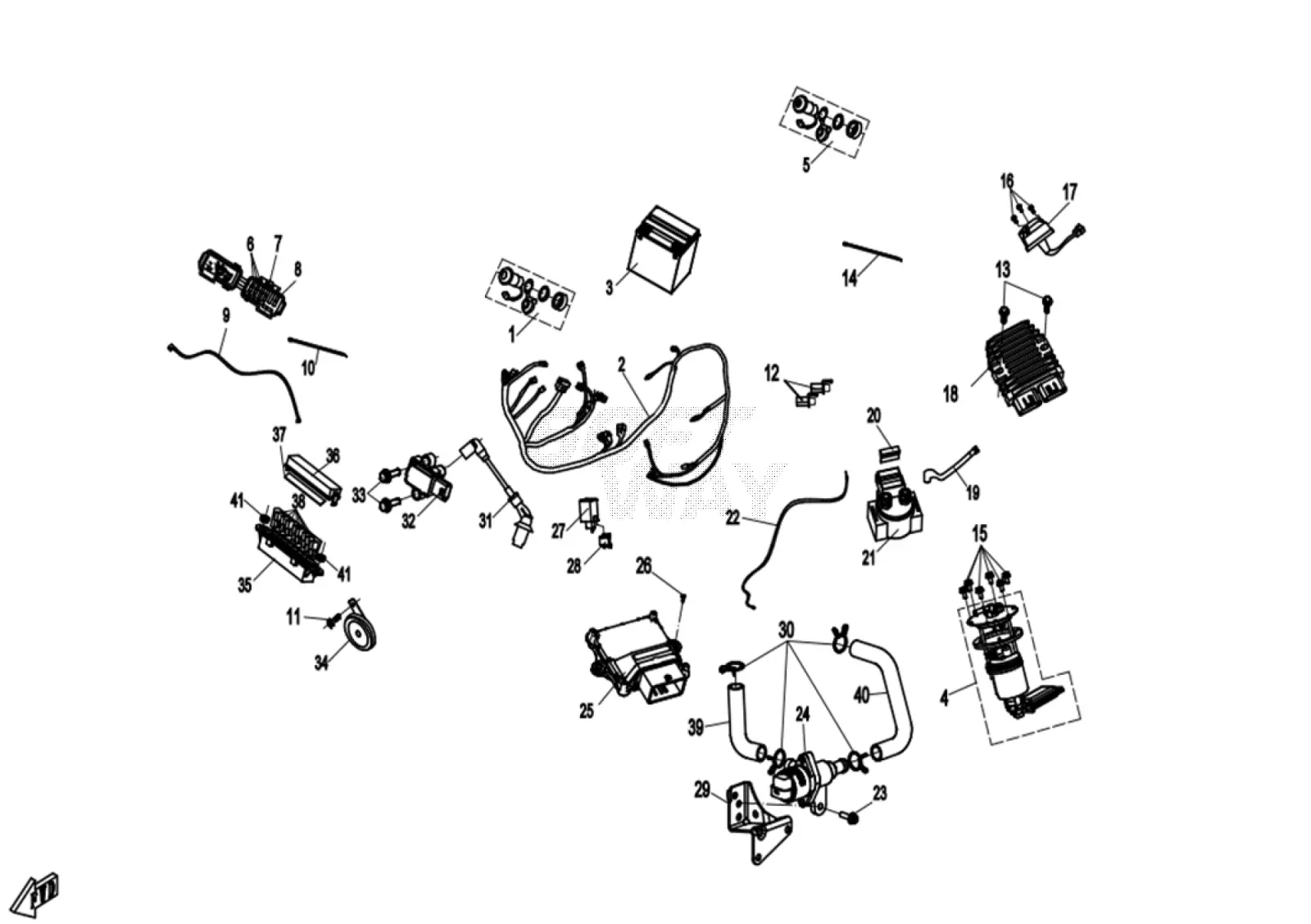 Dibujo del despiece: Sistema eléctrico