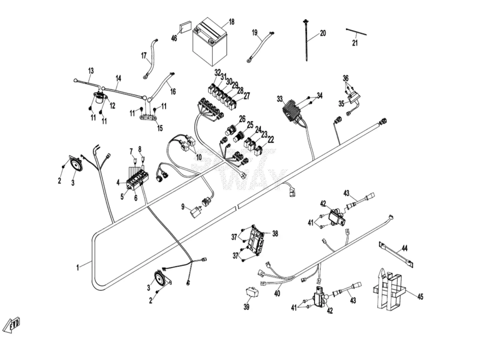 Dibujo del despiece: Sistema eléctrico