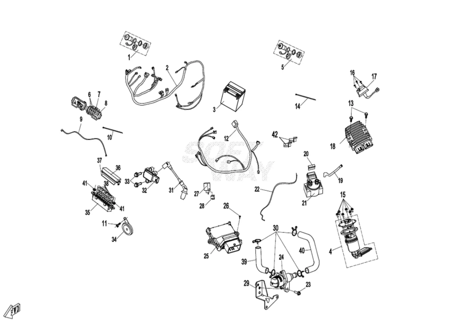 Dibujo del despiece: Sistema eléctrico