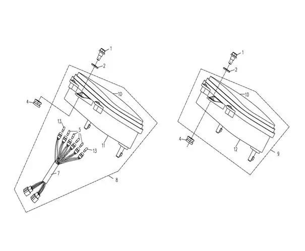 Dibujo del despiece: Cuadro de instrumentos