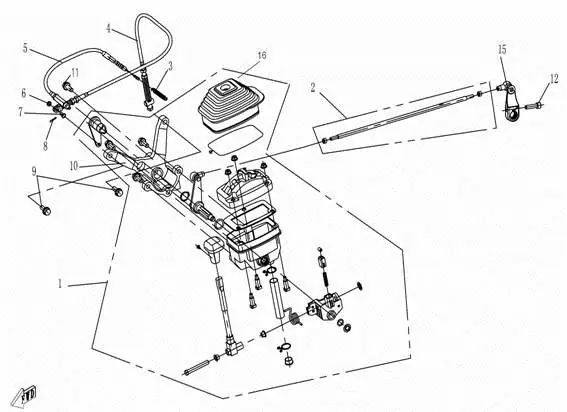 Dibujo del despiece: Selector de marchas