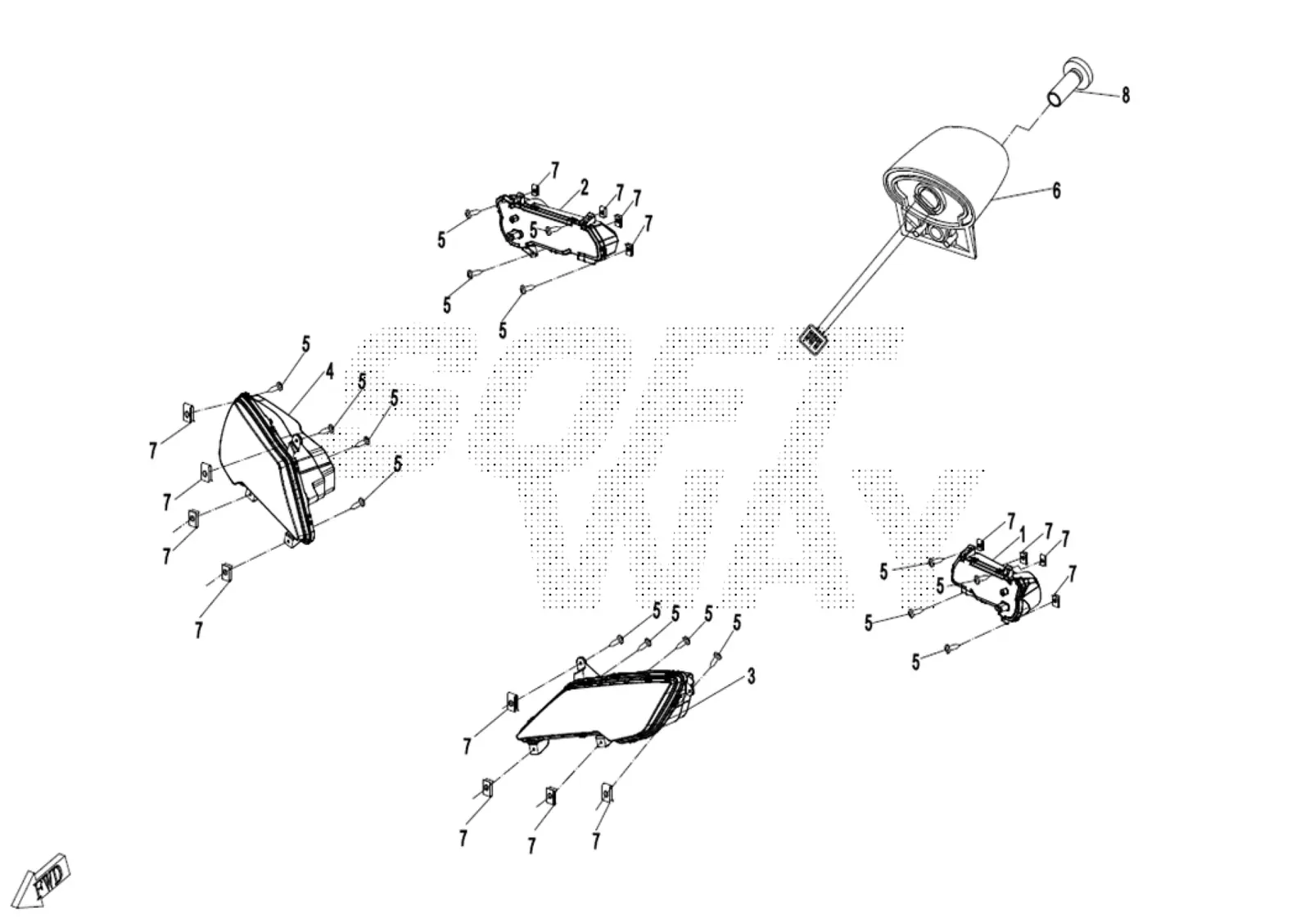 Dibujo del despiece: Luces