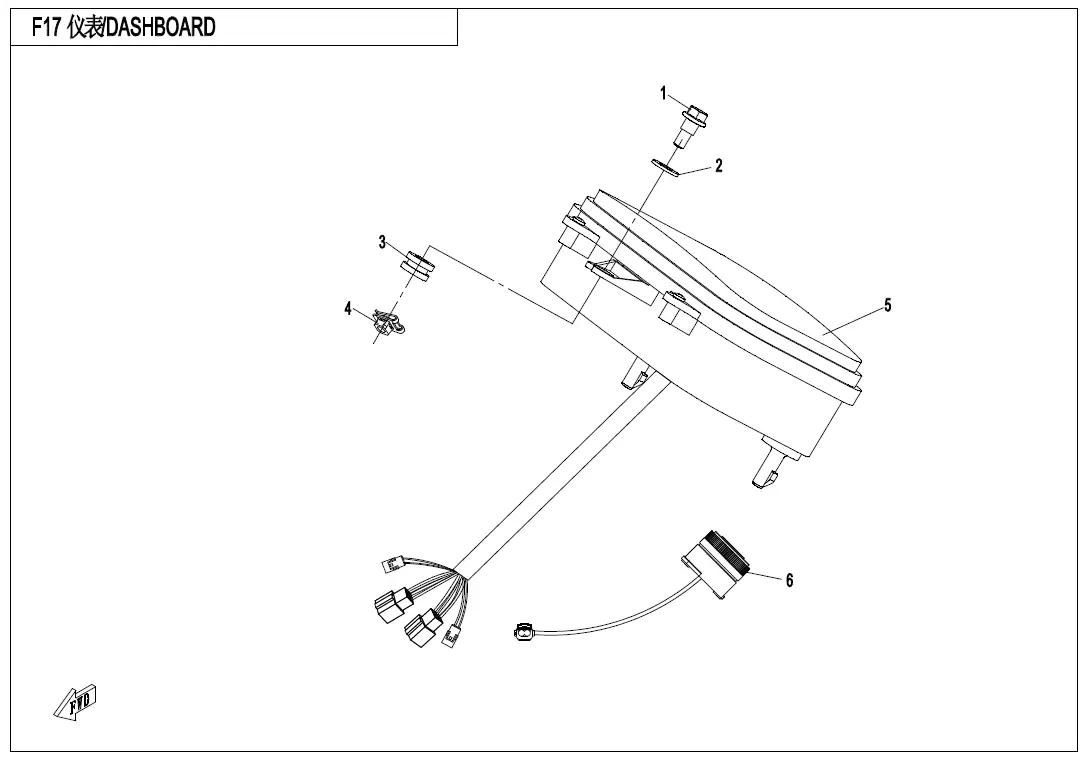 Dibujo del despiece: Cuadro de instrumentos