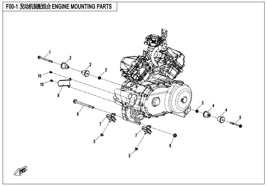 Dibujo del despiece: Soportes del motor