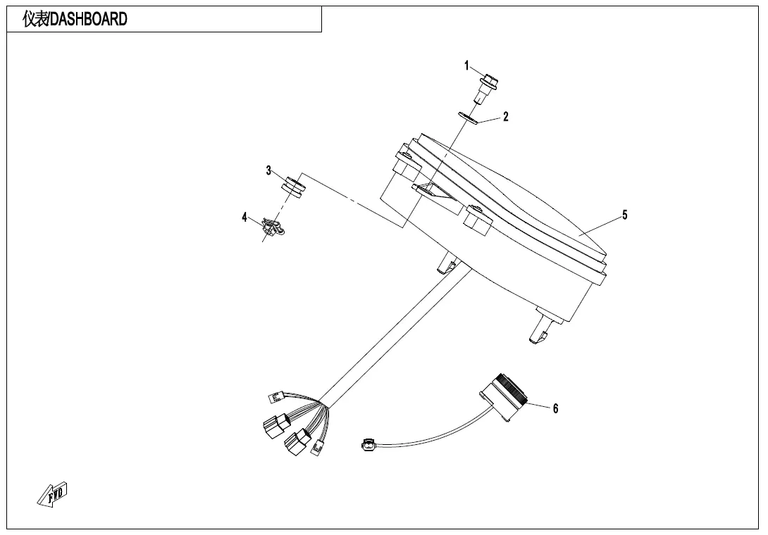 Dibujo del despiece: Cuadro de instrumentos