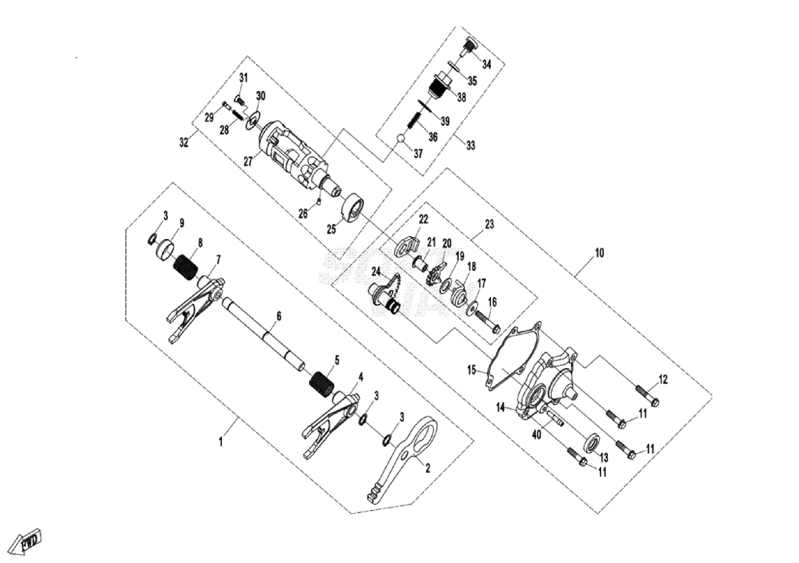 Dibujo del despiece: Caja de cambios (3)