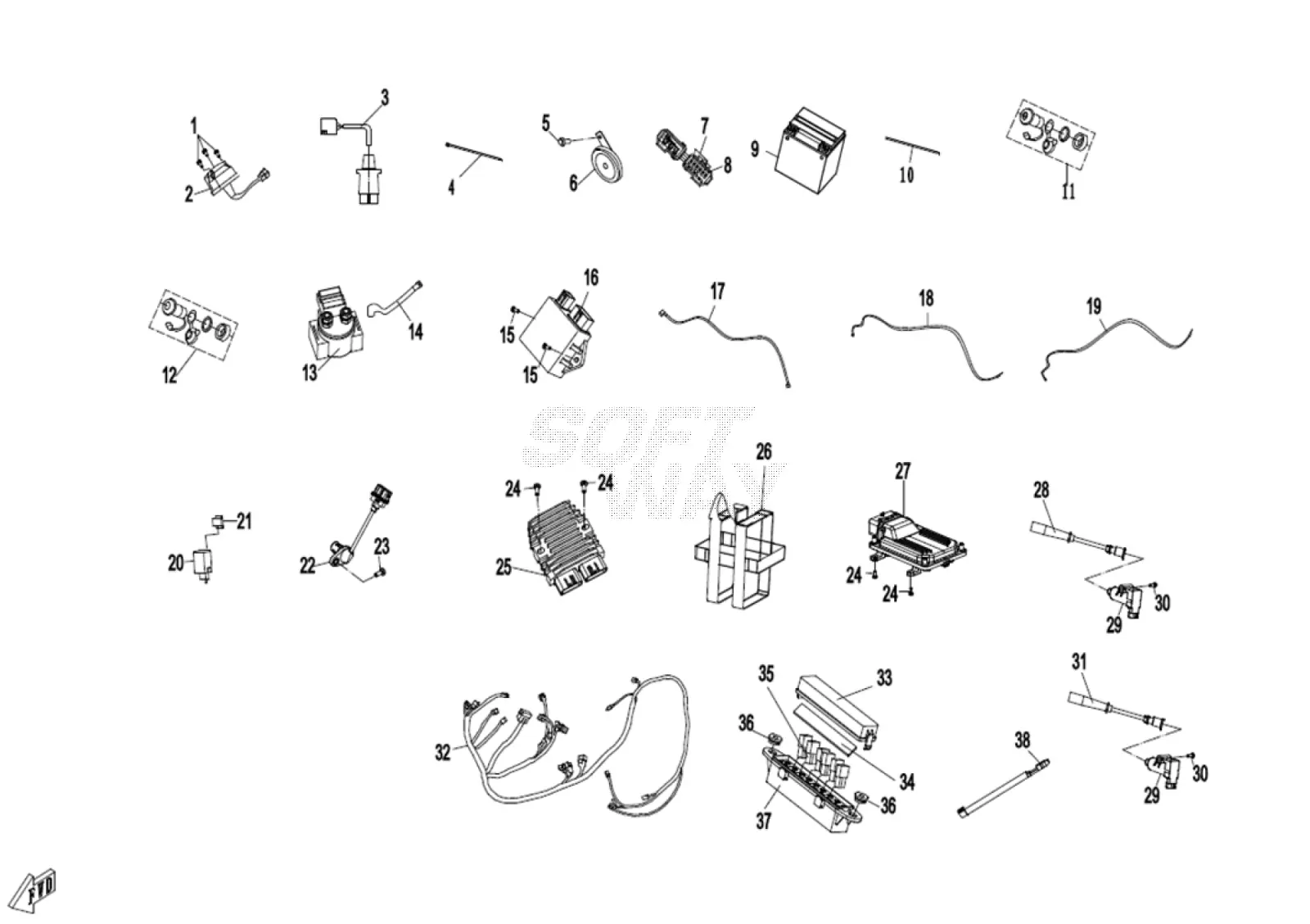 Dibujo del despiece: Sistema eléctrico