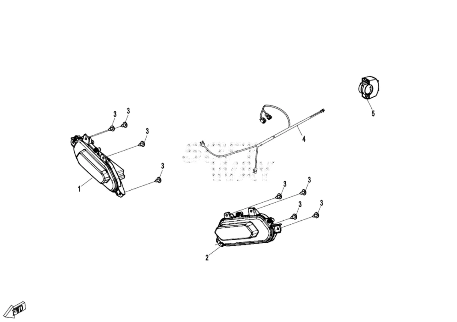 Dibujo del despiece: Foco (OVERLAND)