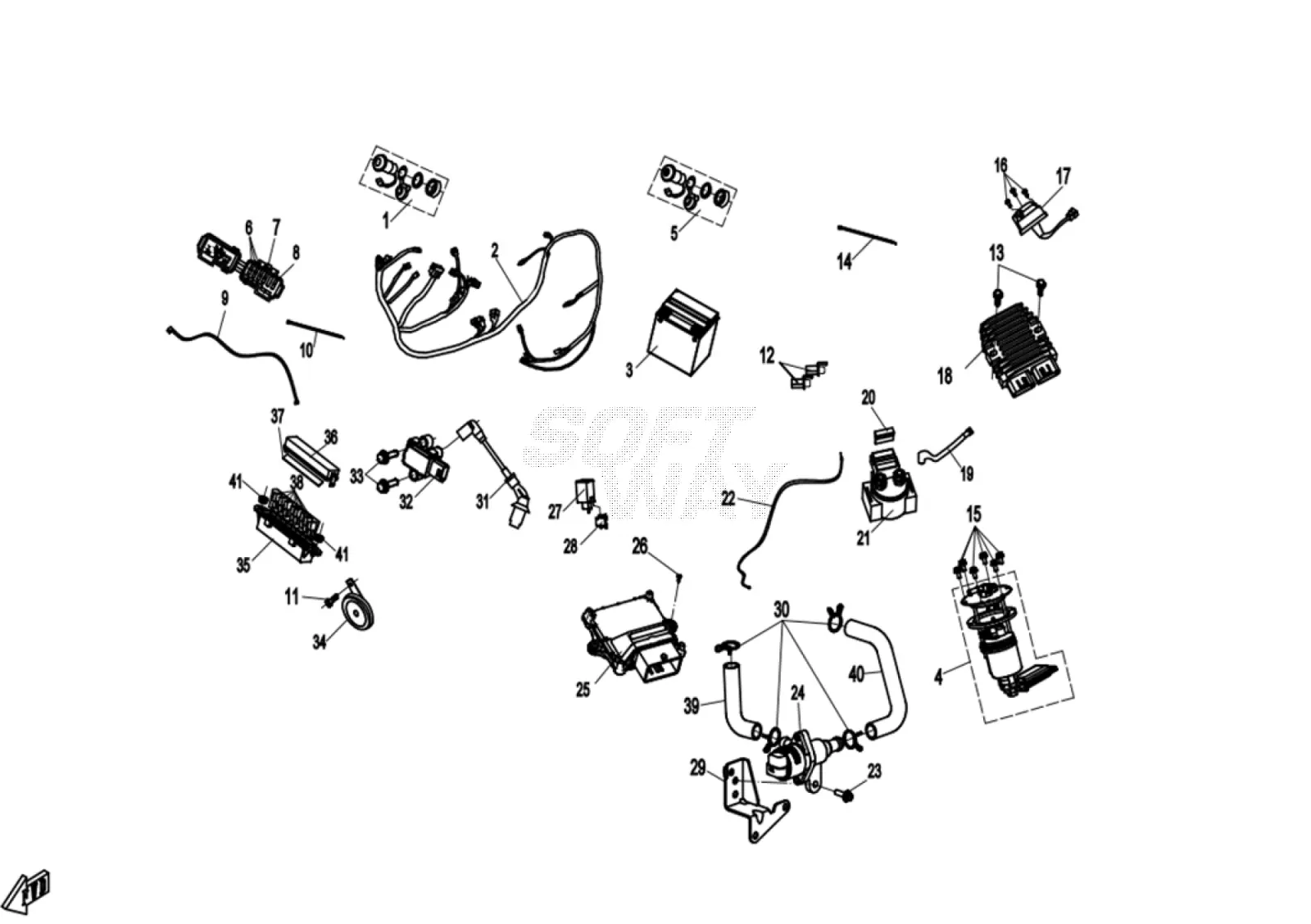 Dibujo del despiece: Sistema eléctrico