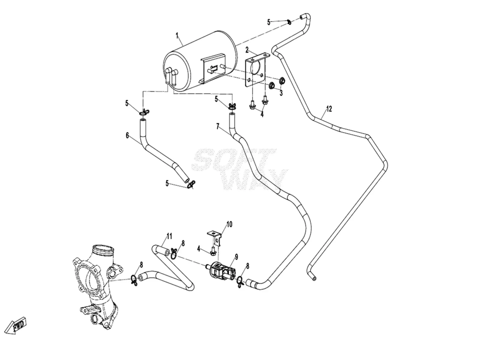 Dibujo del despiece: Sistema de vapores de combustible