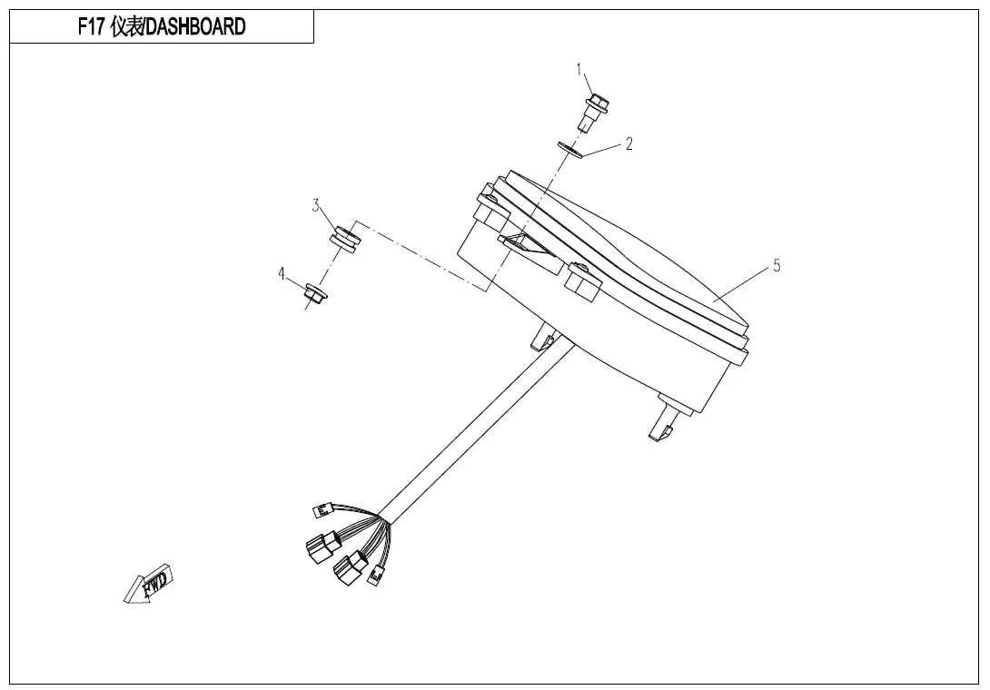 Dibujo del despiece: Cuadro de instrumentos