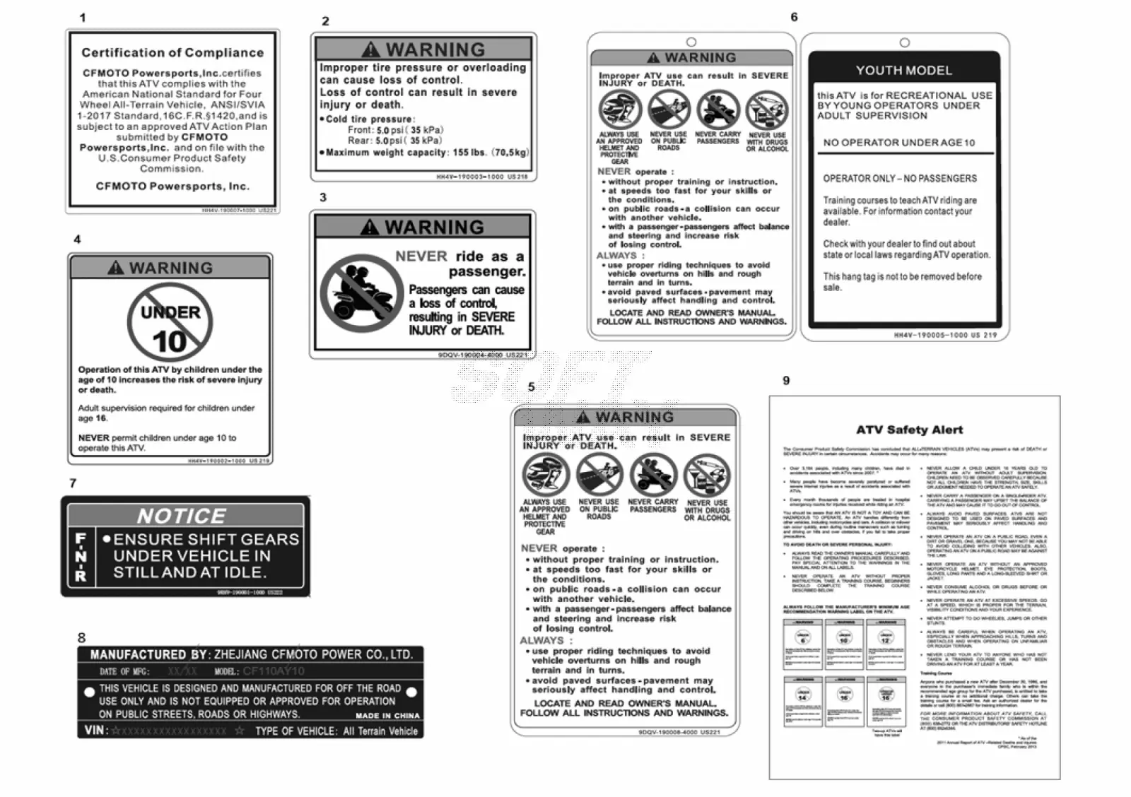 Dibujo del despiece: Adhesivos de advertencia (EPA49)